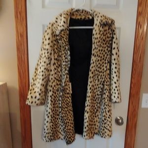 Vintage leopard faux fur coat